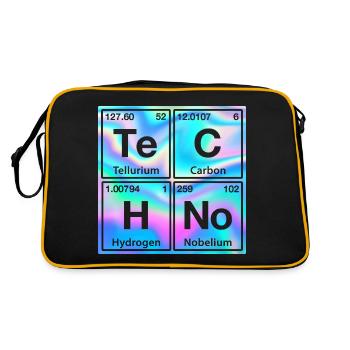 Techno Rave Electro Raver Chimie Tableau périodique - Sac Retro - noir/or - Dos