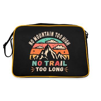 Kein Berg zu hoch, kein Weg zu lang - Retro Tasche - Schwarz/Gold - Hinten