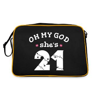 Oh mein Gott sie ist 21 Jahre alt - Retro Tasche - Schwarz/Gold - Hinten