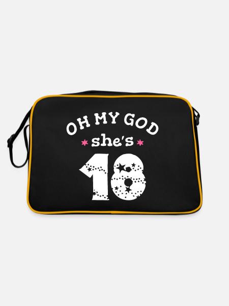 Oh my god she's 18 Years old - Retro Bag - black/gold - Back