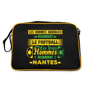 les vrais hommes regardent nantes club de foot - Sac Retro - noir/or - Dos