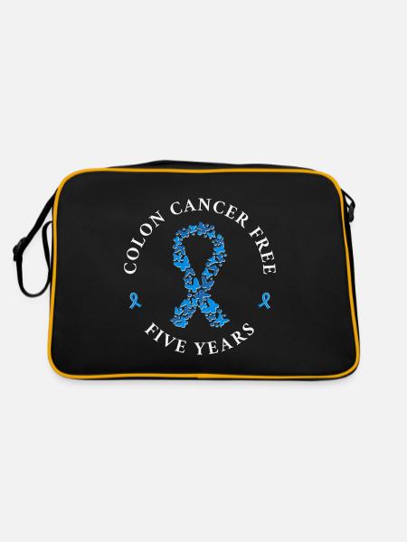 Colon cancer free 5 years - Retro Bag - black/gold - Back