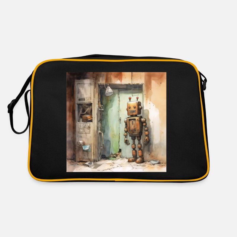 Old Rusty Abandoned Robot 3 Retro Bag