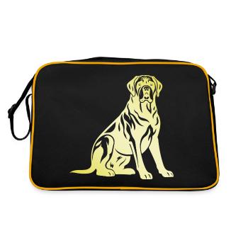 Silhouette de chien Mastiff - Sac Retro - noir/or - Dos