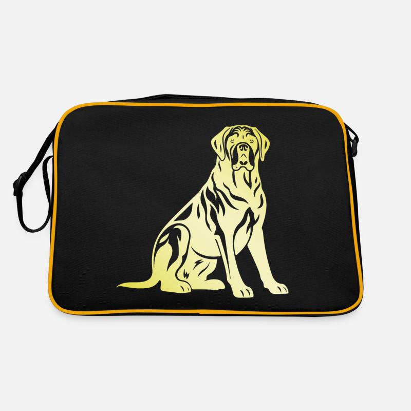 Mastiff Hund Silhouette Retro Tasche