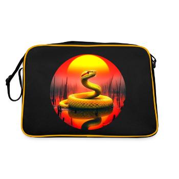 Golden Snake at Sunset - Retro Bag - black/gold - Back