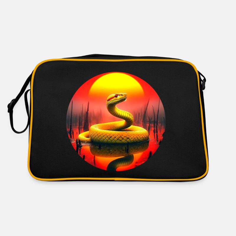 Serpent Doré au Couché du Soleil Sac Retro