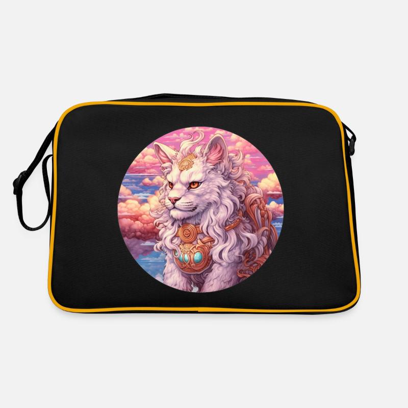 Fantasy Lion Cat - Retro Bag - black/gold