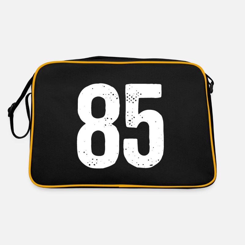 85 Zahlen Weiß Retro Tasche