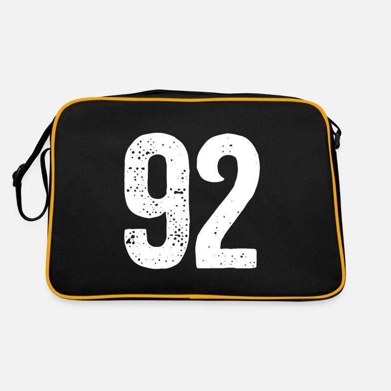 92 Zahlen Weiß Retro Tasche
