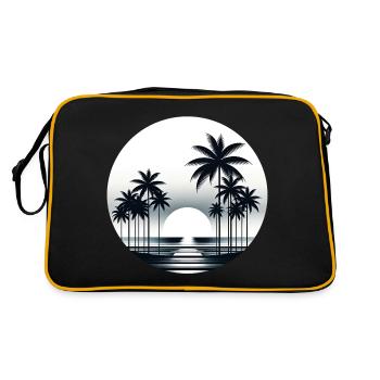 Crépuscule serein sous les tropiques - Sac Retro - noir/or - Dos