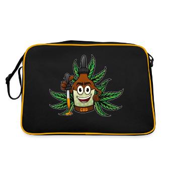 Plantesta Logo und Maskottchen - Retro Tasche - Schwarz/Gold - Hinten