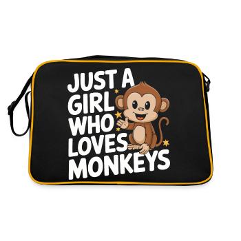 Monkey Monkey Animal Gorilla Chimpanzee - Retro Bag - black/gold - Back