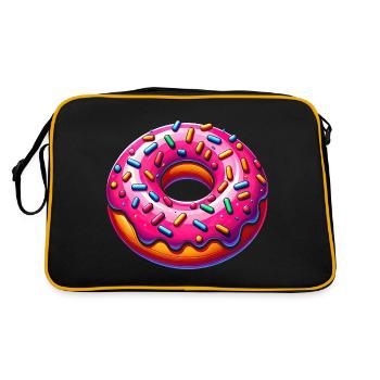 Vibrant Donut Delight - Retro Bag - black/gold - Back