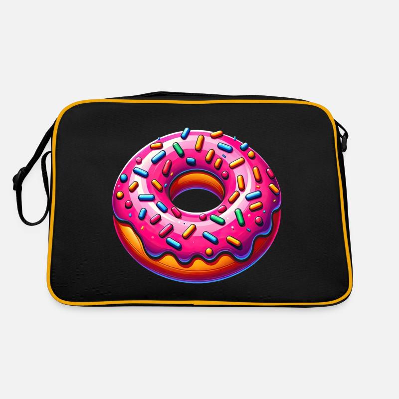 Lebendiger Donut-Genuss Retro Tasche