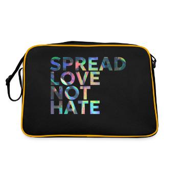 SPREAD LOVE NOT HATE - Retro Bag - black/gold - Back