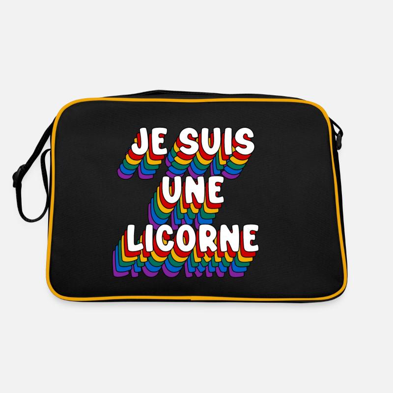 JE SUIS UNE LICORNE - Sac Retro - noir/or