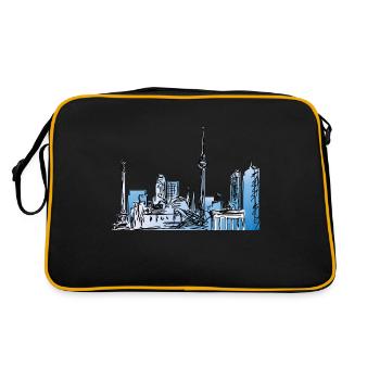 Berlin gezeichnet - Retro Tasche - Schwarz/Gold - Hinten