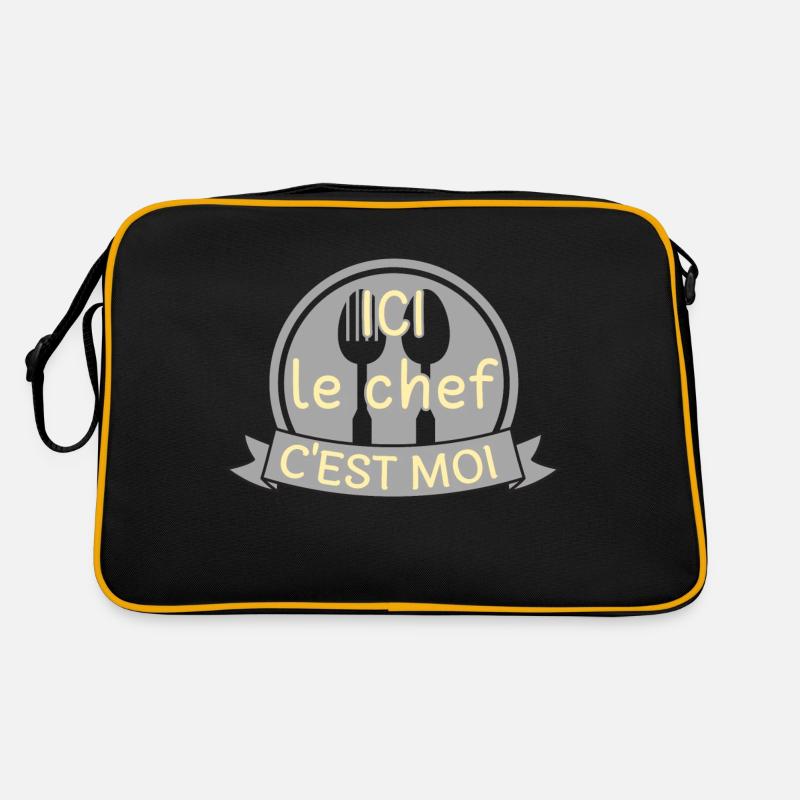 Ici le chef c'est moi - Sac Retro - noir/or