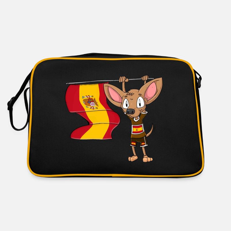 Spanischer Chihuahua - Retro Tasche - Schwarz/Gold