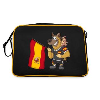 Spanien Rasta Hund - Retro Tasche - Schwarz/Gold - Hinten