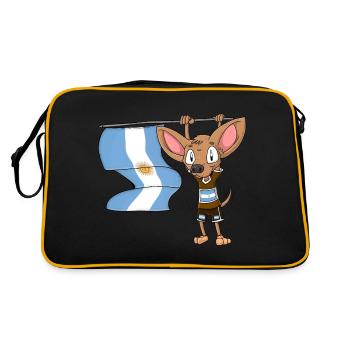 Argentinischer Chihuahua - Retro Tasche - Schwarz/Gold - Hinten