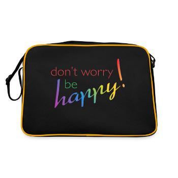 ne vous inquiétez pas - être heureux - Sac Retro - noir/or - Dos