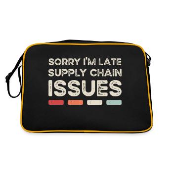 Sorry I'm Late. Supply Chain Issues - Retro Tasche - Schwarz/Gold - Hinten