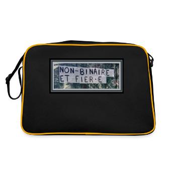 Non binaire et fier.e - collage - Sac Retro - noir/or - Dos
