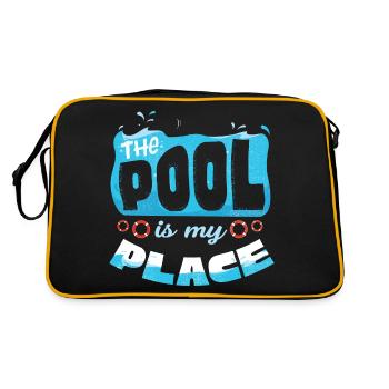 Pool Guy Cleaner Pool Service The Pool Is My Place - Retro Bag - black/gold - Back