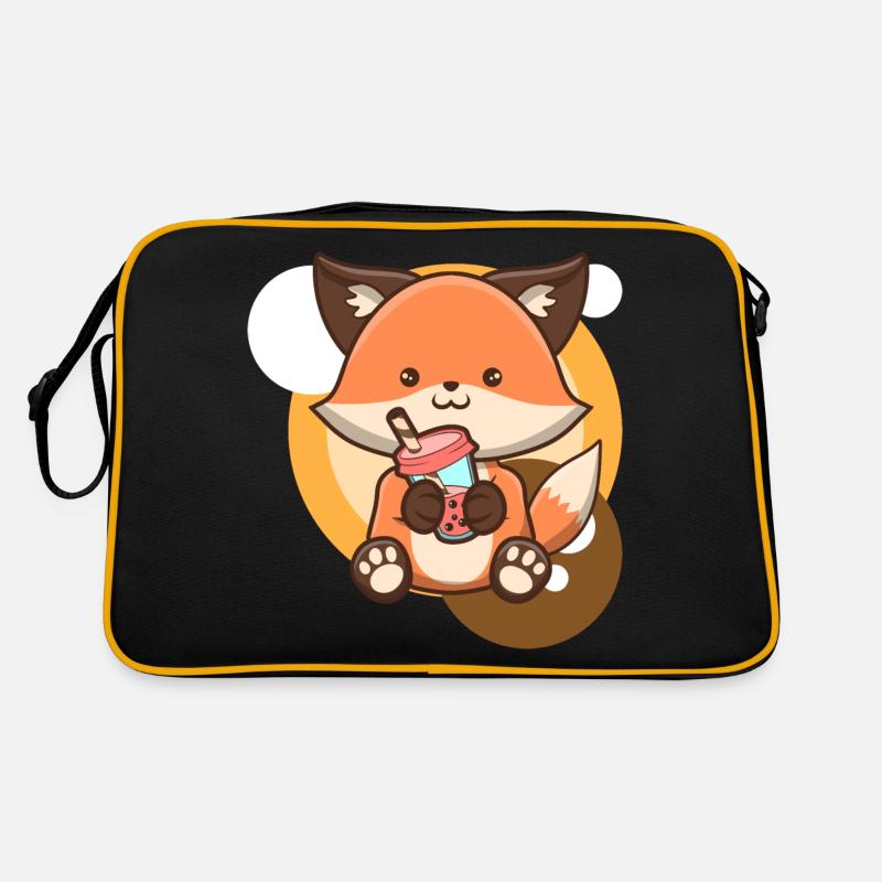 Fox and Bubble Tea Retro Bag
