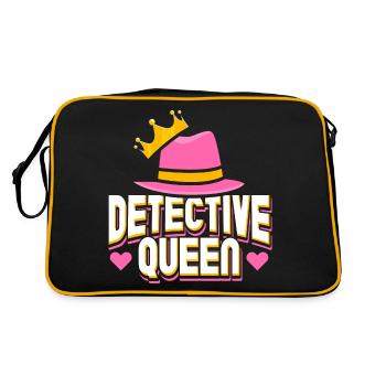 Detektivin Königin - Retro Tasche - Schwarz/Gold - Hinten