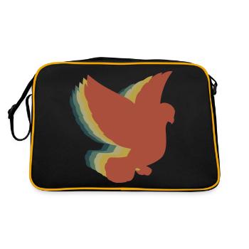 Taubenformen Design für Taubenliebhaber - Retro Tasche - Schwarz/Gold - Hinten