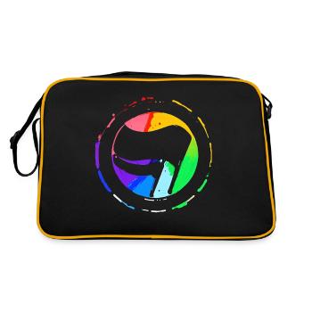 Rainbow Antifa Flag - Retro Bag - black/gold - Back