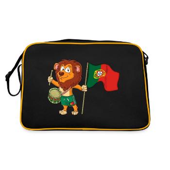 Lion avec le drapeau du Portugal - Sac Retro - noir/or - Dos