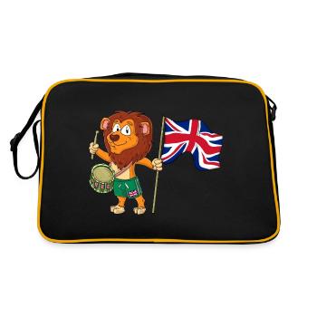 Lion with the England flag - Retro Bag - black/gold - Back