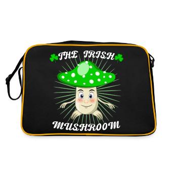 Le champignon irlandais, drôle de conception de champignons - Sac Retro - noir/or - Dos