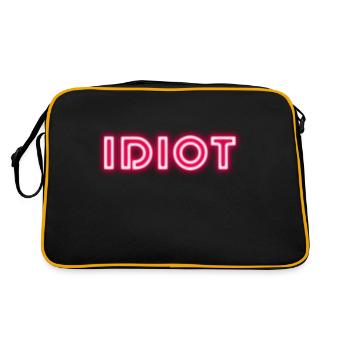 Idiot Geschenkidee - Retro Tasche - Schwarz/Gold - Hinten
