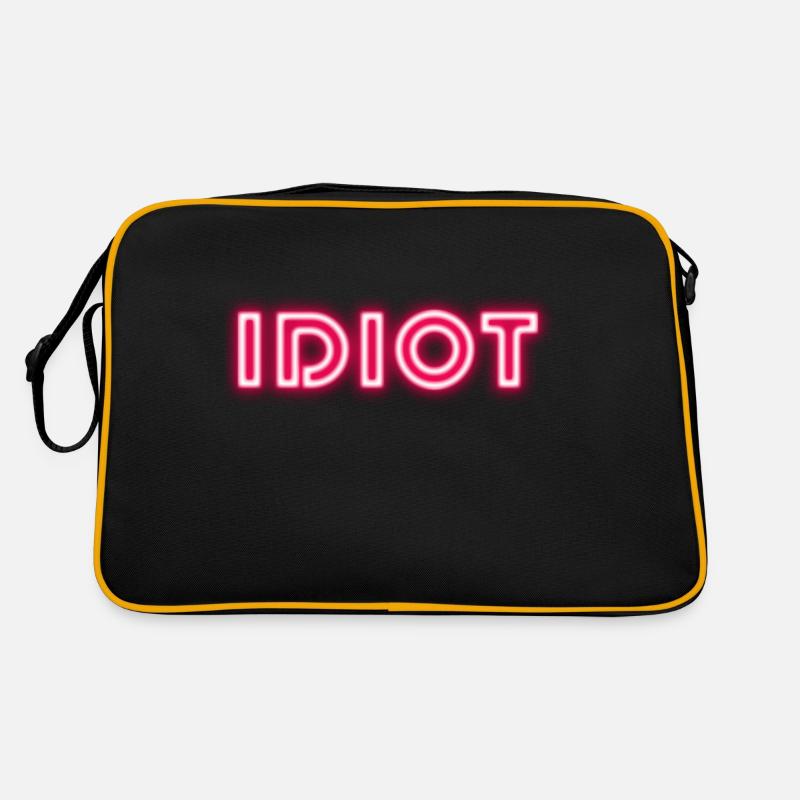 Idiot Geschenkidee - Retro Tasche - Schwarz/Gold