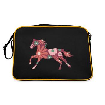 cheval poney équitation - Sac Retro - noir/or - Dos