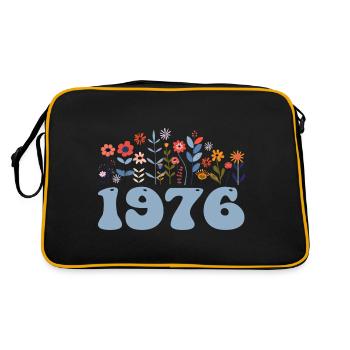 1976 Motif floral 1976 Thème floral 1976 - Sac Retro - noir/or - Dos