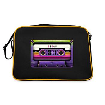 Neon Retro Mixtape - Retro Tasche - Schwarz/Gold - Hinten