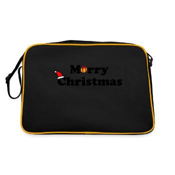 Merry Christmas - Retro Tasche - Schwarz/Gold - Hinten