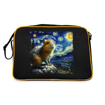 Aguti Starry Night - Retro Tasche - Schwarz/Gold - Hinten