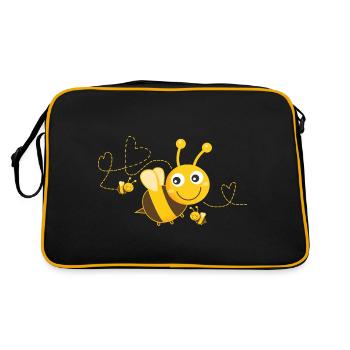 Abeilles abeilles abeille Abeille heureuse - Sac Retro - noir/or - Dos