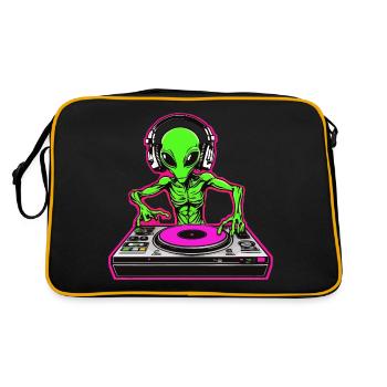 Incredibly cool: Neon Alien DJ for your party - Retro Bag - black/gold - Back