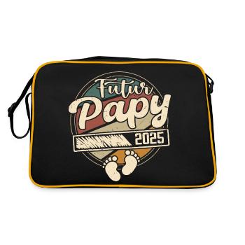 Futur Papy 2025 Cadeau annonce grossesse Homme - Sac Retro - noir/or - Dos