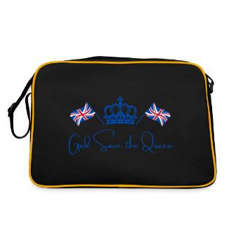 Couronnement de la reine britannique Camilla Drapeau de l’Angleterre - Sac Retro - noir/or - Dos