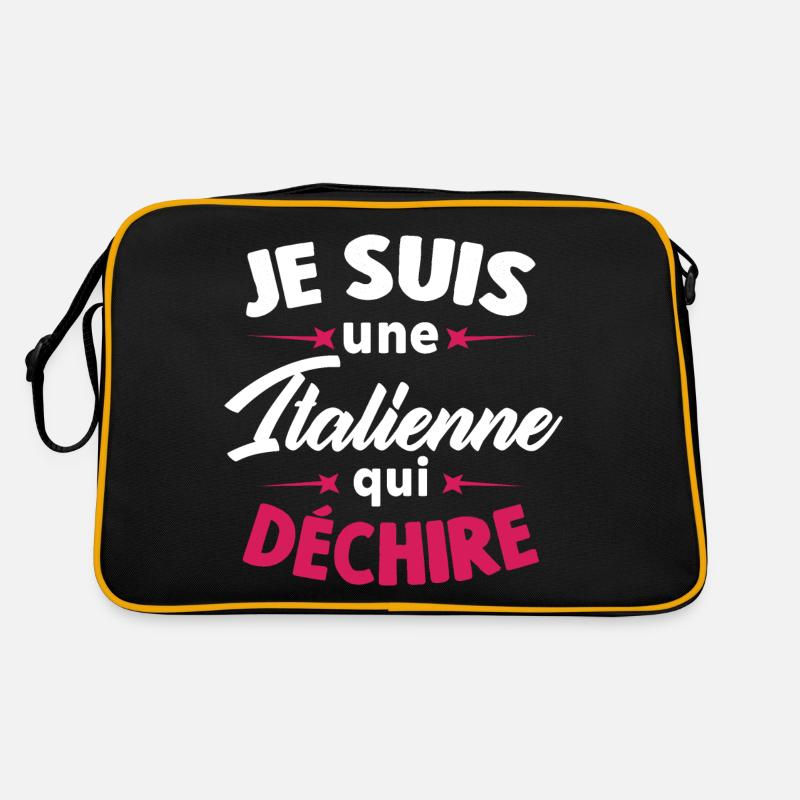Je Suis Une Italienne Qui Déchire - Sac Retro - noir/or