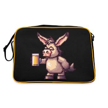 Bière Donkey Pixel - Sac Retro - noir/or - Dos